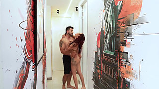 I Stayed Alone at Home with My Stepbrother and Seduced Him to Stuff My Pussy with Milk