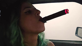 Smoking a Cigar Inside the Car