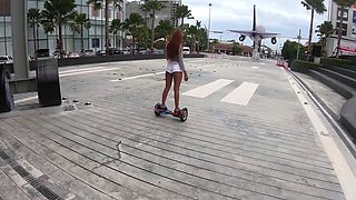 Hoverboard fun with big ass Thai GF and horny sex once home