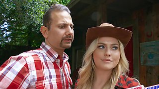 Naughty Britney and sultry Rosalyn in a wild threesome with Calvin