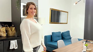 Busty Lady Lyne gets soapy in the shower, teasing her tits.