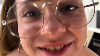 Cute teen in stockings squirts from anal fuck