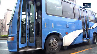 Crowded Bus Thrill. Husband Nearby, Tight Skirt Wife Feels a Bold Press and Quietly Guides It Closer in Risky Heat. - Part1