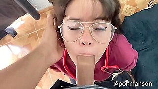 Cute Doctor With Pigtails Gives Me Deepthroat Blowjob