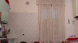 Transvestite does house cleaning