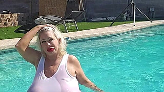 Fat Bimbo at the Pool