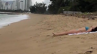 Babe Can I Cum on Your Tits? - Cock Flashing on the Beach