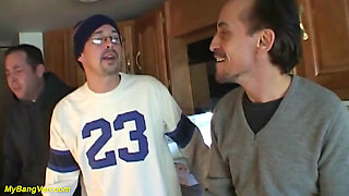 Her frist bangvan DP fuck orgy