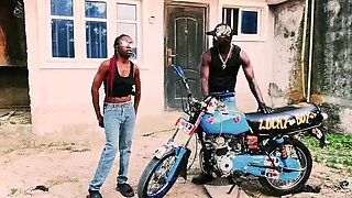 Petite Biker Gang Bang: Standing Sex on a Motorcycle with BBC in Garage