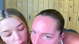 Ashley Aoky Threesome Gym Trainer Shower Fuck