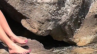 Feet Teasing at the Wild Beach