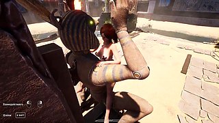 The ancient statue woke up and embarked to penetrate Lara in all her fuck holes, cramming her with glue. THREE DIMENSIONAL Anime porn Game