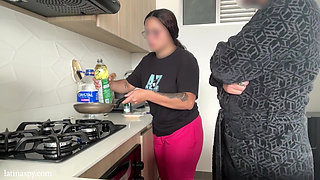 kitchen with latin titties part 1