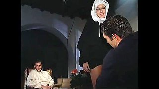Horny Italian Nun Gets Anal Creampie in Vintage Threesome