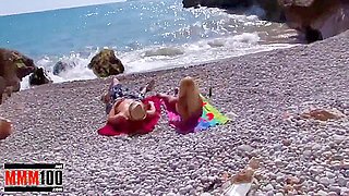 Busty Blonde Rough Fuck In Pussy And Ass On The Beach - L Laura Blume And Max Cortes