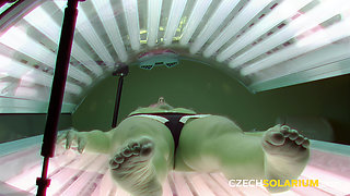 Czech Solarium 63: Blonde in Panties, but Not for Long