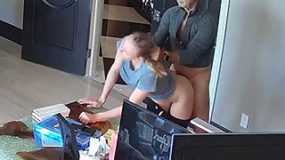 Stepfather and daughter fuck around