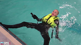 Neoprene Lust: Inflatable Snorkel Vest Pleasure in the Pool