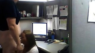 Horny secretary gets pounded hard doggystyle in the office