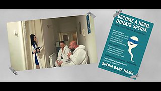 Daddy4k. dark haired nurse cheating in doctor's office with daddy