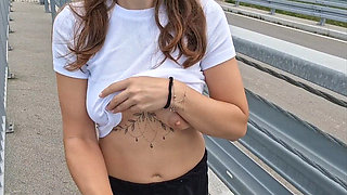 Flashing Boobs on a Highway Bridge