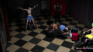 Studs fucked by machines until they squirt on dungeon floor