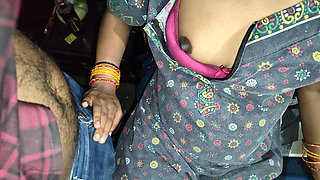 Hot Indian Wife Rubbing Dick in Her Tits and Get Cumshot