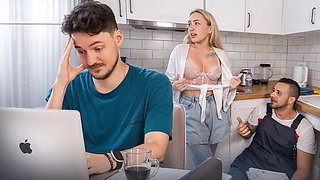 Wife's plumber role-play satisfies her needs