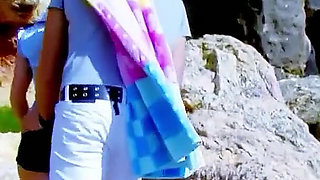 Teen milky takes strangers from the parking lot with anal on the beach and pays him