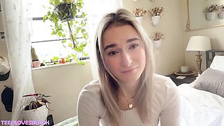 Thrilled Thea's skinny blonde clip