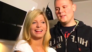 German Wife Swap on Motorway: Blonde & Brunette Foursome Doggy Style & Blowjob