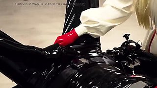 Masked Rubber Nurse Handjob & Cumshot in BDSM Clinic 4K