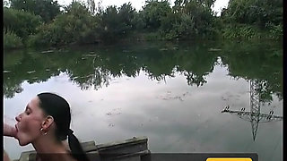 Fucked outdoors by the lake - 100% amateurs