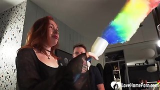 Busty Redhead Gets Shafted In The Kitchen