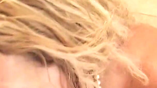 Sweet blonde milf Kelly Leigh POV deepthroat blowjob on kitchen