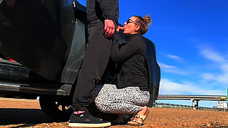 Busy Roadside Sex and Hotel Balcony Blowjob