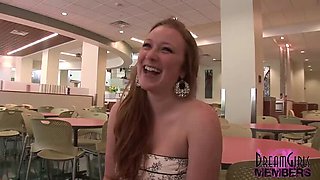 Kelsey Michaels Flashes Big Natural Tits at College Library