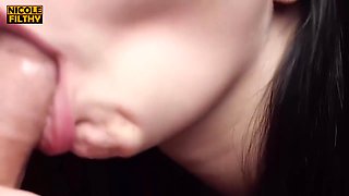 Blowjob Deepthroat Close Up - Cum In Mouth Swallow