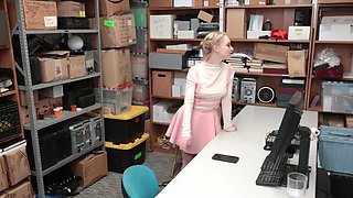 Dirty blonde Athena sucks Mike's cock in lacy undies and bounces on his meat