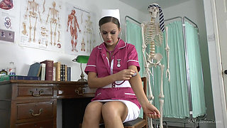 Matron Kay Strips While Using a Stethoscope