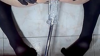 Femboy Hooded Humungous Booty with his massive 27cm faux-cock going all the way into his lil butt.