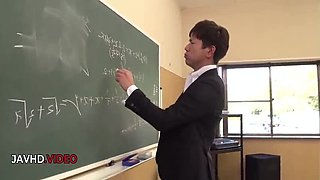 Curvy Japanese Hanaho Craves Hardcore Classroom Fuck
